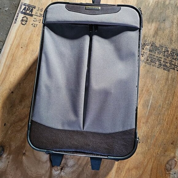 Sandstone Luggage Tweed Suitcase Unisex Adult Gray Double Wheels Smooth Rolling - Picture 1 of 5